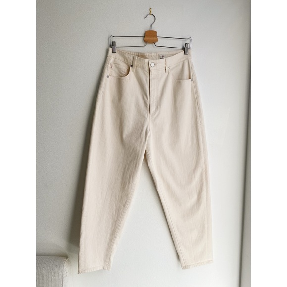 AG Renn High Rise Crop Barrel Leg Jeans // Ecru Dunes - Picture 7 of 13